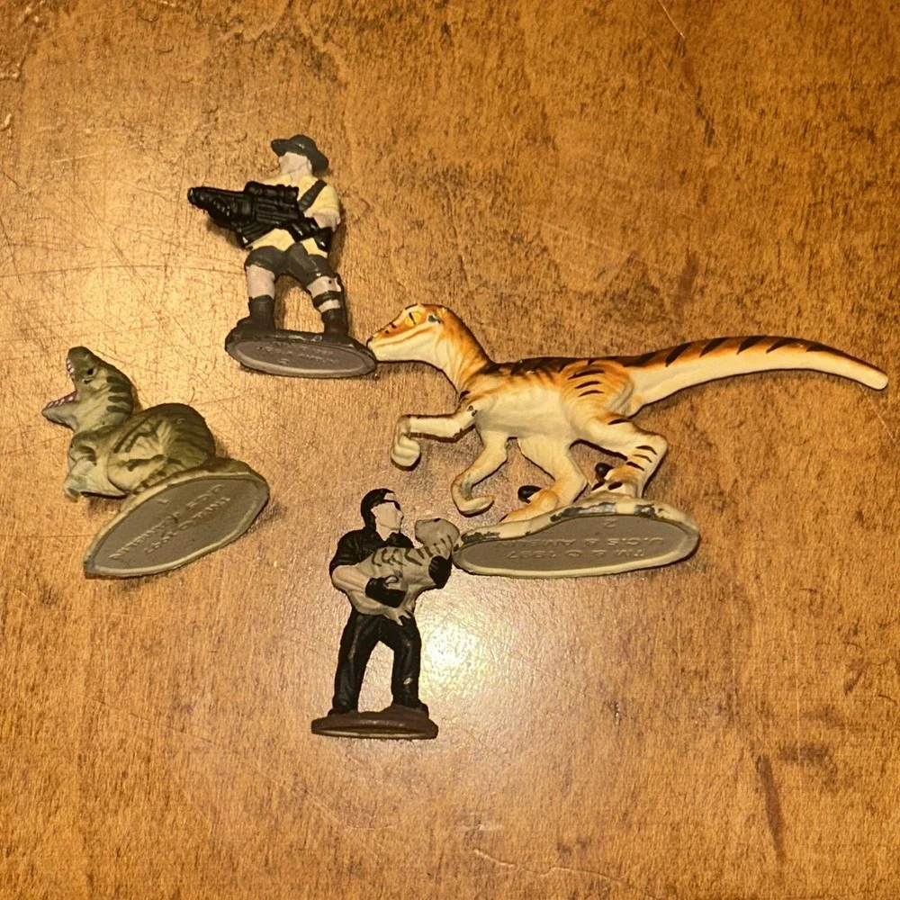 Jurassic Park Metal Diecast Dinosaur Figures - 1997 - Lot of 4 B1